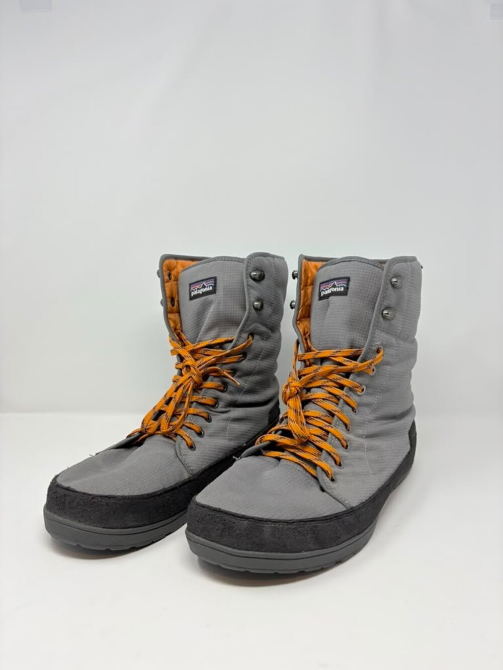 Patagonia Activist Puff High Waterproof Winter Boots Gray Orange Men’s US 14